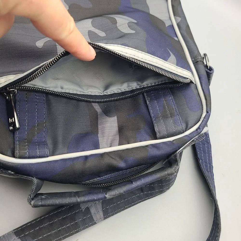 Lug North/South Crossbody Boxcar Camo Blue Gray Lightweight New